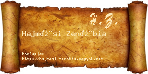 Hajmási Zenóbia névjegykártya